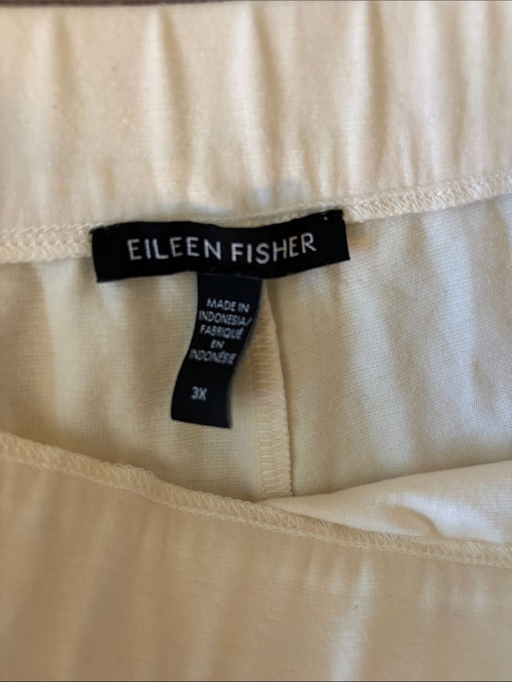 Eileen Fisher Cream Pull-On Knit Pants - Picture 3 of 5